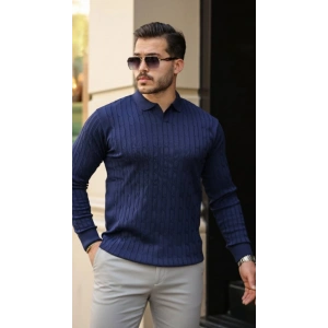 Erkek Saç örgü Desenli Uzun Kollu Triko