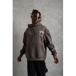 Erkek SCHOOL BOY Baskılı Kapüşonlu Sweat - Gri