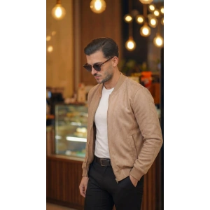 Erkek Scuba Süet Kumaş Bomber Hırka
