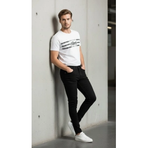 Erkek Slogan Baskılı Modern Günlük T-Shirt