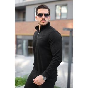 Erkek Süet Yarım Fermuar Dik Yaka Sweat