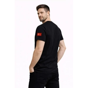 Erkek Türkiye World Cup 2026 Baskılı Tişört Futbol Temalı Forma T-Shirt - Siyah