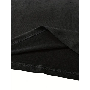 Fiyonk Baskılı Siyah Oversize Unisex T-shirt- Siyah