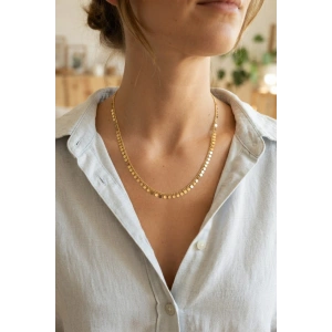 Gold Renk Pul Model 60 cm Kadın Kolye - Lisinya