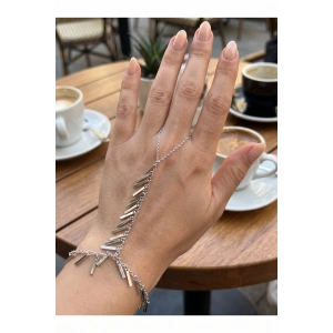 Gümüş Renk Pirinç Sarkıt Plaka Model Şahmeran - Lisinya