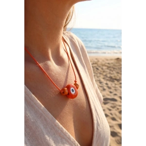 Handmade Bohem Turuncu Nazar Kolye - Lisinya