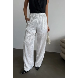 JAKAR SATEN PANTOLON - Beyaz
