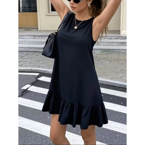 Kadın Askılı Bisiklet Yakalı Arkadan Fiyonk Leopar Bağcıklı Dokuma Viskon Kısa Elbise