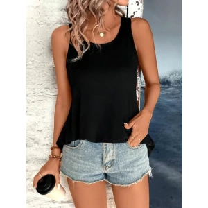Kadın Askılı Yuvarlak Yakalı Arkası şerit Detaylı Viskon Bluz