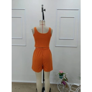 Kadın Askılı Yuvarlak Yakalı Burgu Krop Ve Bluz Short Ikili Takım