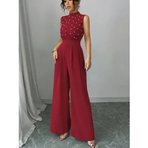 Kadın Balıkçı Yaka Kolsuz Incili Beli Kuşaklı Uzun Janjan Tulum