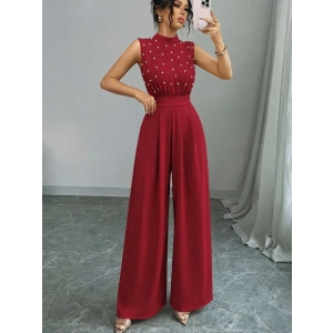 Kadın Balıkçı Yaka Kolsuz Incili Beli Kuşaklı Uzun Janjan Tulum