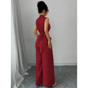 Kadın Balıkçı Yaka Kolsuz Incili Beli Kuşaklı Uzun Janjan Tulum