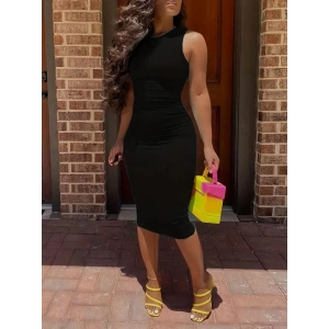 Kadın Bodycon Midi Boy Dalgıç Elbise