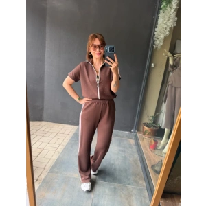 Kadın Fermuarlı Taş Ve şerit Detaylı Ikili Takım