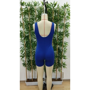 Kadın Kare Yaka Sırt Dekolte Detay Dalgıç Bodycon Mini Tulum