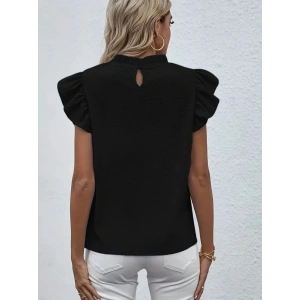 Kadın Kısa Kollu Fırfır Yakalı Bürümcük Bluz