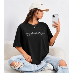 Kadın Kısa Kollu önü Yazı Baskılı Basic Viskon Bluz