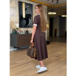 Kadın Kısa Kollu Ribana Ve Fermuar Detay Midi Boy Elbise