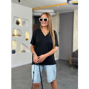 Kadın Kısa Kollu V Yaka Bluz