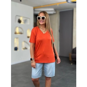 Kadın Kısa Kollu V Yaka Bluz