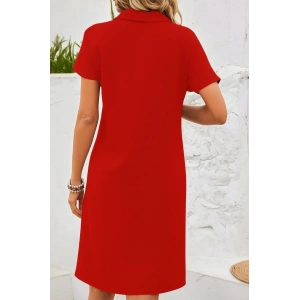 Kadın Kısa Kollu V Yakalı Bürümcük Elbise