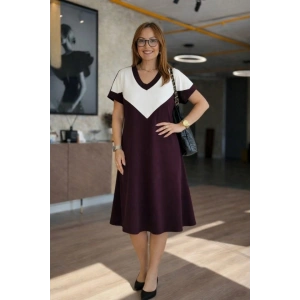 Kadın Kısa Kollu V Yakalı Kısa Modal Elbise