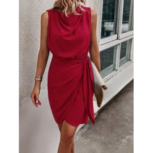 Kadın Omuzlardan Açık Degaje Yakalı çapraz Detaylıı Yandan Bağlamalı Kısa Aerobin Elbise
