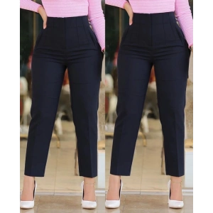 Kadın üste Oturan Paçası Bilek üzerinde Biten Krep Kumaş Kumaş Pantolon 36 (S) - 50 (5XL)