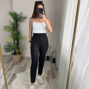 Kadın üste Oturan Paçası Bilek üzerinde Biten Krep Kumaş Kumaş Pantolon 36 (S) - 50 (5XL)