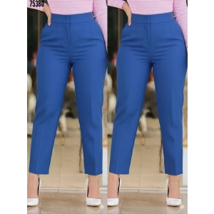 Kadın üste Oturan Paçası Bilek üzerinde Biten Krep Kumaş Pantolon 36 (S) - 50 (5XL)
