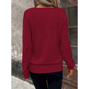 Kadın Uzun Kollu Kruvaze Yaka Kol Ve Etek Ucu Manşet Detay Yumoş Bluz