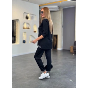 Kadın Uzun Kollu Ribana Ve Fermuar Detay Bluz Ve Yüksel Bel Pantolon 2li Takım