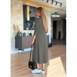 Kadın Uzun Kollu V Yakalı Midi çağla Yeşili Modal Elbise