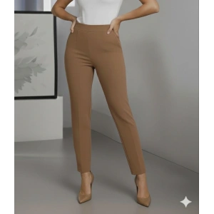 Kadın Yüksek Bel Ithal Krep Pantolon
