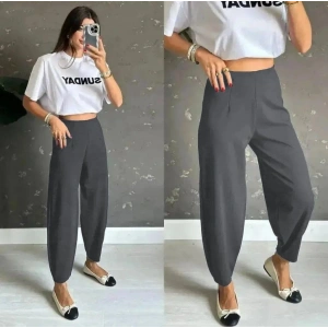 Kadın Yüksek Bel Krep Pantolon