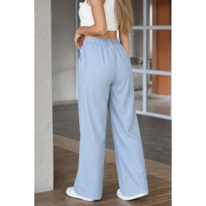 Kadın Yüksek Bel Lastikli Bağcıklı Kot Pantolon