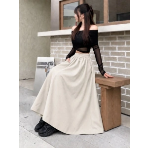 Kadın Yüksek Bel Maxi Boy çan Etek