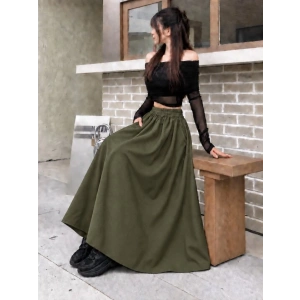 Kadın Yüksek Bel Maxi Boy çan Etek