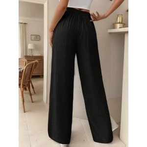 Kadın Yüksek Bel önden Bağlamalı Geniş Kesim Keten Pantolon