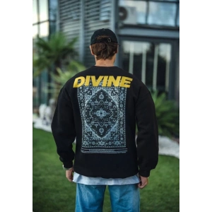 Kışlık Bisiklet Yaka Baskılı SweatShirt - Siyah