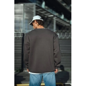 Kışlık Bisiklet Yaka Üç İplik Basic SweatShirt - Antrasit
