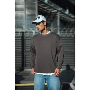 Kışlık Bisiklet Yaka Üç İplik Basic SweatShirt - Antrasit