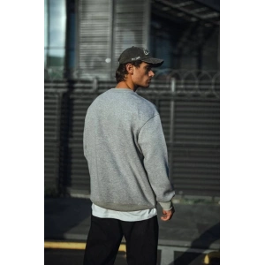 Kışlık Bisiklet Yaka Üç İplik Basic SweatShirt - Gri