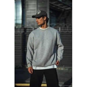 Kışlık Bisiklet Yaka Üç İplik Basic SweatShirt - Gri