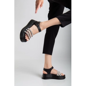 Lalen Siyah Kemerli Sandalet