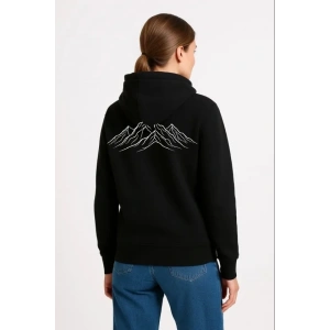 Nihilist Penguen Özel Tasarım Oversize Kapüşonlu Sweatshirt - Siyah
