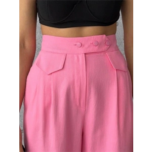PANTOLON KAPALI CEP 3 DÜĞME DETAYLI - Pembe