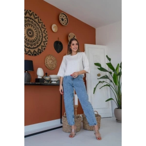 Püskül Detaylı Kısa Bluz - Siyah