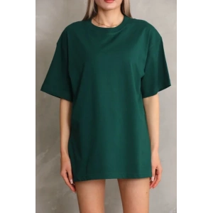 Regular Fit Tişört Bisiklet Yaka Yazlık Kısa Kol Basıc T-Shirt - Yeşil